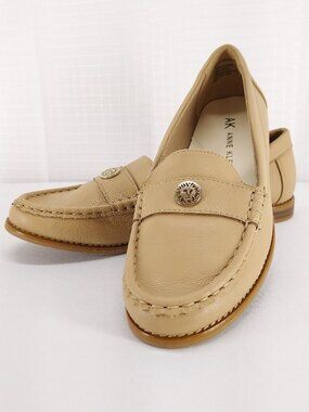Anne Klein Nexxt Faux Pebble Leather Round Moc-Toe Loafers